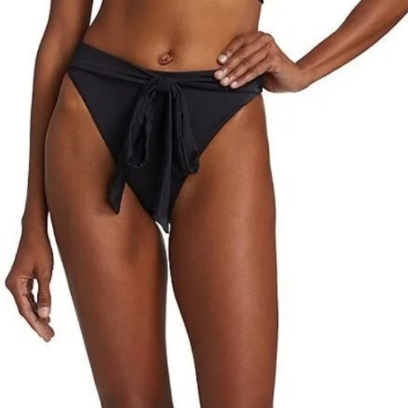 Other - NWOT TIE HI CUT TIE FRONT BIKINI BOTTOM, BLACK L